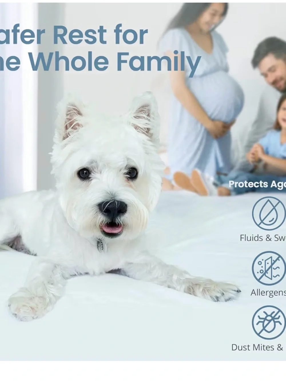 SafeRest Premium White Mattress Protector - Twin XL